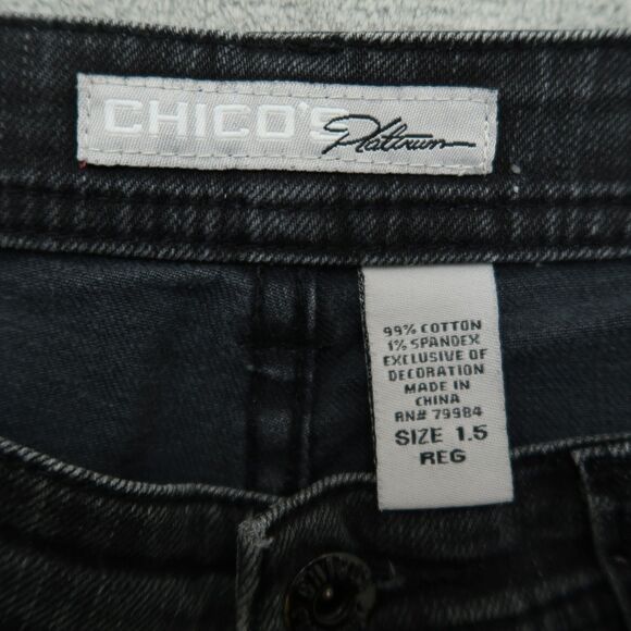 Chico's Platinum Jeans Women's Size 1.5 US-10 Gray Mid-Rise Bootcut 29" Inseam - Picture 7 of 15